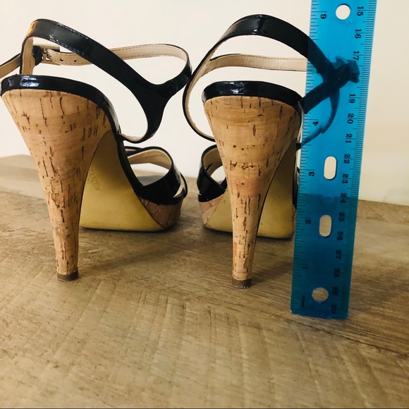 Franco Sarto Patent Sandals Cork Platform EUC - Picture 4 of 6